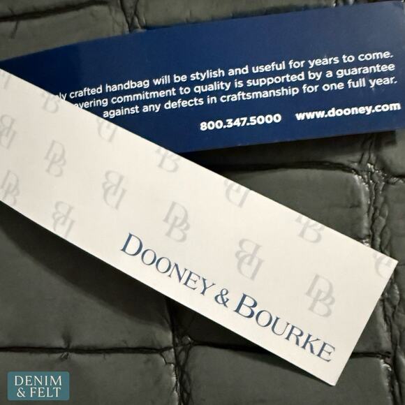 NEW Dooney & Bourke Denison Small Hobo Smoke Grey Croc Embossed Leather Luxe Bag - Picture 14 of 16